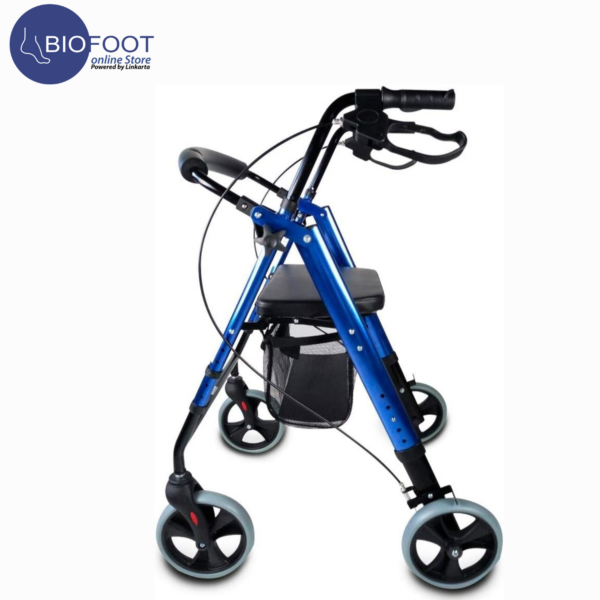 Euromed Rollator Walker for Elderly 4 Wheeled Rollator with Brakes, Walking Frame for Handicapped, Underseat Bag, Ergonomic Brakes and Padded Back - Blue  9188 Rollator - Image 2