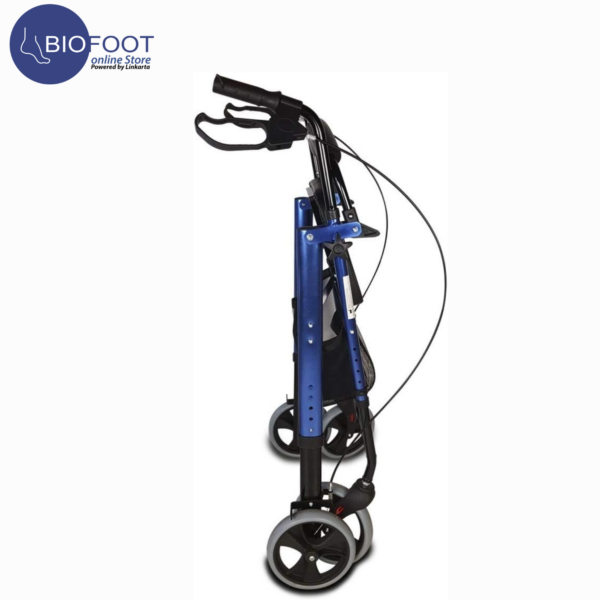 Euromed Rollator Walker for Elderly 4 Wheeled Rollator with Brakes, Walking Frame for Handicapped, Underseat Bag, Ergonomic Brakes and Padded Back - Blue  9188 Rollator - Image 4