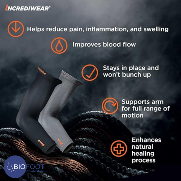 Incrediwear Arm Sleeve Thin Arm Sleeves For Men and Women to Help with Muscle Pain, Relief & Recovery Black - Image 2