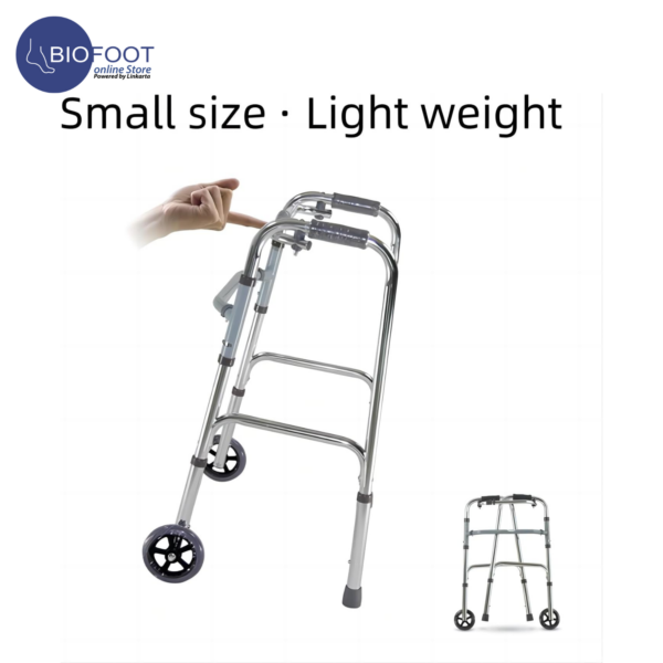 Euromed 9125 Aluminum Height Adjustable Walker with Wheels | Foldable Walker for Elderly, Seniors, Disabled & Adults | Portable Walking Frame for Indoor & Outdoor Use - Image 4