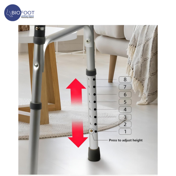 Euromed 9125 Aluminum Height Adjustable Walker with Wheels | Foldable Walker for Elderly, Seniors, Disabled & Adults | Portable Walking Frame for Indoor & Outdoor Use - Image 3