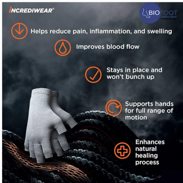 Incrediwear Fingerless Circulation Gloves for Numb Hands - Image 3