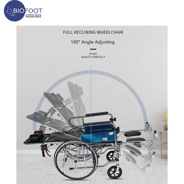 Euromed 954-GC Reclining Wheelchair Elevated Leg Rests Durable & Lightweight Folding Wheelchair | Adjustable & Mobility Wheelchair - Image 2