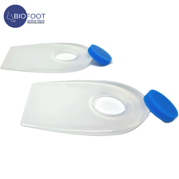 Q-Tech Bio 7mm Silicone Heel Spur Cushion with Removable Plug, Immediate Pressure Relief, Heel Pain, Plantar Fasciitis, tendinitis, Pair - Image 4