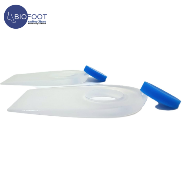Q-Tech Bio 7mm Silicone Heel Spur Cushion with Removable Plug, Immediate Pressure Relief, Heel Pain, Plantar Fasciitis, tendinitis, Pair - Image 2