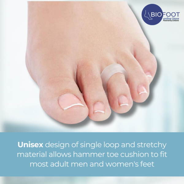 BIOFOOT Silicone Gel Comfort Hammer Toe Crest Pad, Right/Left Toe Spacers Support Cushion Foot Pain Pressure Reliever, Straightener and Corrector for Crooked Overlapping Toes - Image 2