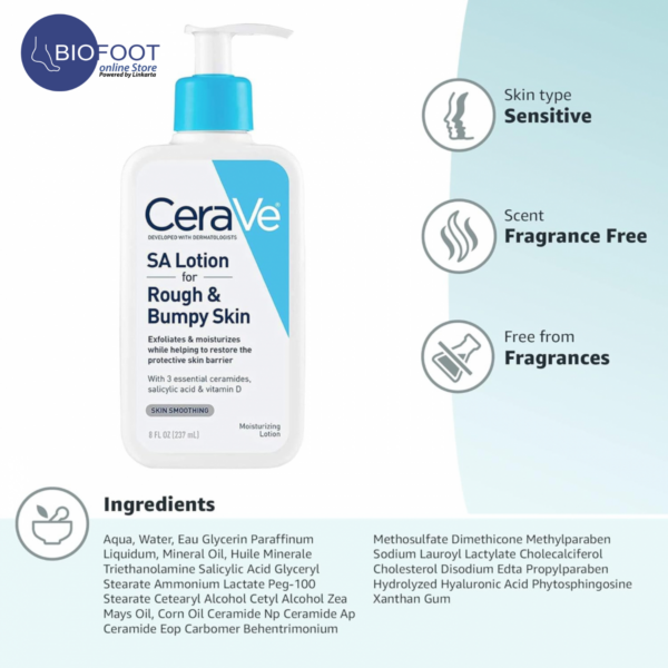 CeraVe SA Lotion for Rough & Bumpy Skin 237ml - Image 2