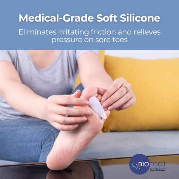BIOFOOT Silicone Gel Comfort Hammer Toe Crest Pad, Right/Left Toe Spacers Support Cushion Foot Pain Pressure Reliever, Straightener and Corrector for Crooked Overlapping Toes - Image 3