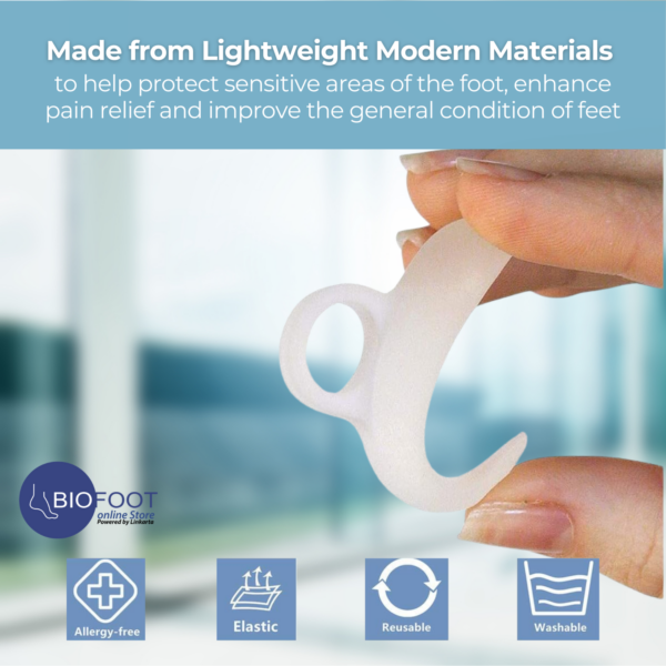 BIOFOOT Silicone Gel Comfort Hammer Toe Crest Pad, Right/Left Toe Spacers Support Cushion Foot Pain Pressure Reliever, Straightener and Corrector for Crooked Overlapping Toes - Image 4