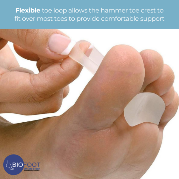 BIOFOOT Silicone Gel Comfort Hammer Toe Crest Pad, Right/Left Toe Spacers Support Cushion Foot Pain Pressure Reliever, Straightener and Corrector for Crooked Overlapping Toes - Image 5