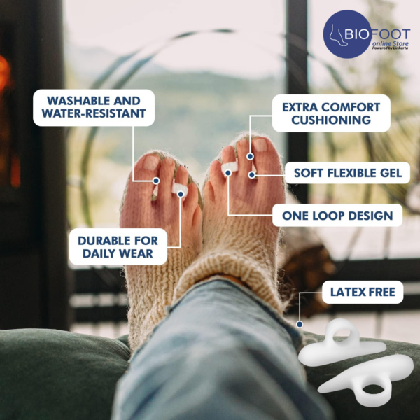 BIOFOOT Silicone Gel Comfort Hammer Toe Crest Pad, Right/Left Toe Spacers Support Cushion Foot Pain Pressure Reliever, Straightener and Corrector for Crooked Overlapping Toes - Image 6