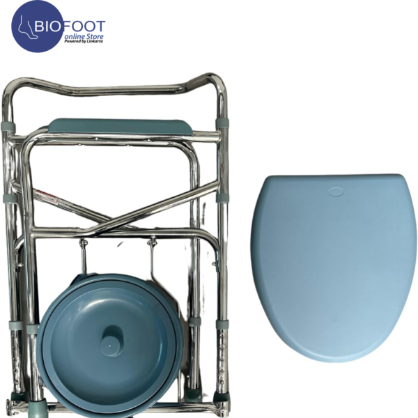 Euromed 894 Commode Chair without Wheel offers adjustable comfort for the elderly and disabled, perfect for washrooms and hospital use. Sturdy, safe, and easy to store - Image 2