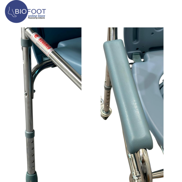 Euromed 894 Commode Chair without Wheel offers adjustable comfort for the elderly and disabled, perfect for washrooms and hospital use. Sturdy, safe, and easy to store - Image 3