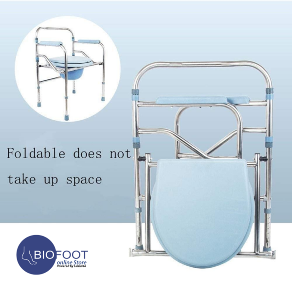 Euromed 894 Commode Chair without Wheel offers adjustable comfort for the elderly and disabled, perfect for washrooms and hospital use. Sturdy, safe, and easy to store - Image 5