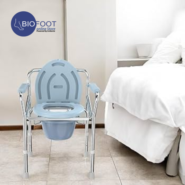 Euromed 894 Commode Chair without Wheel offers adjustable comfort for the elderly and disabled, perfect for washrooms and hospital use. Sturdy, safe, and easy to store - Image 6