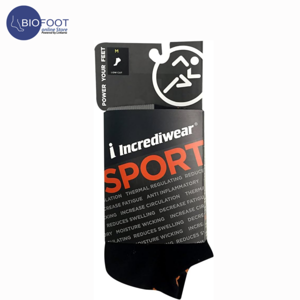 Incrediwear Sport Sock Low Cut Black/Orange - Image 3