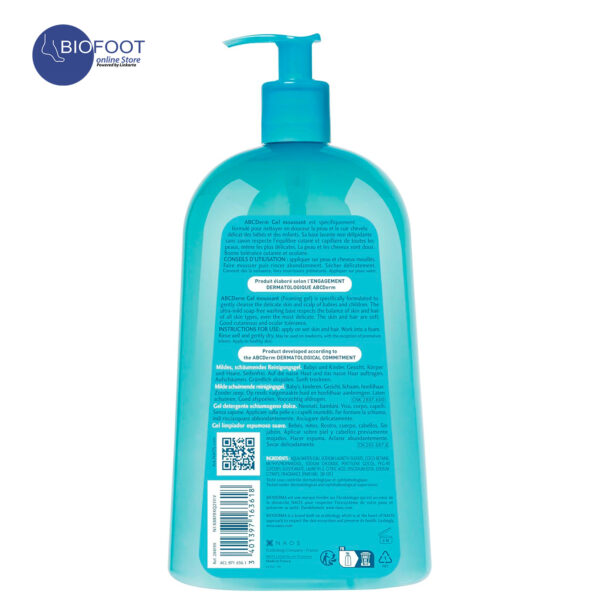 Bioderma ABC Derm Gel Moussant Mild Cleansing Foaming Gel 1ltr - Image 3