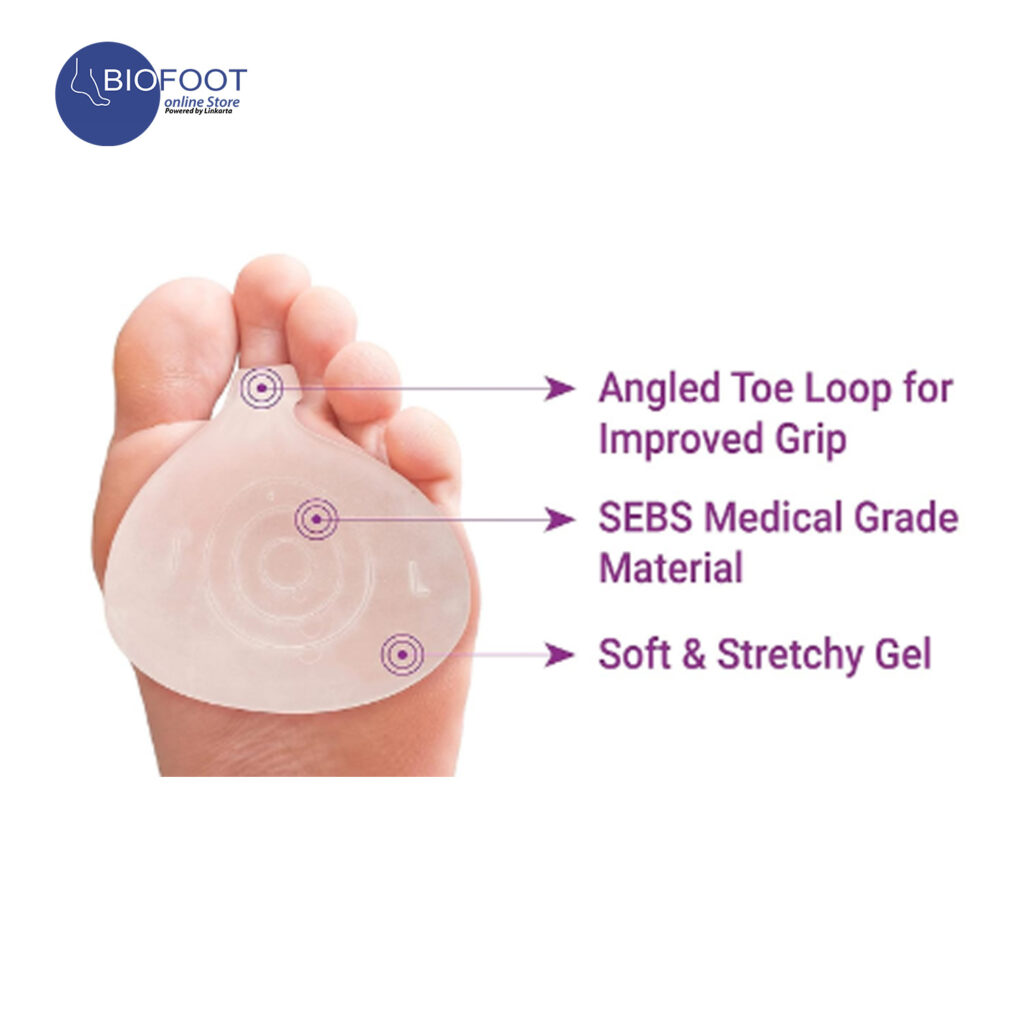 Buy BIOFOOT Clear Silicone Gel Forefoot Metatarsal Pad with Loop ...