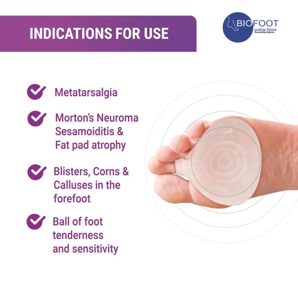 BIOFOOT Clear Silicone Gel Forefoot Metatarsal Pad with Loop, Prevent Pain, Blisters, Calluses, Morton's Neuroma, 
  sesamoiditis, cushioning Pad One Size - Image 5