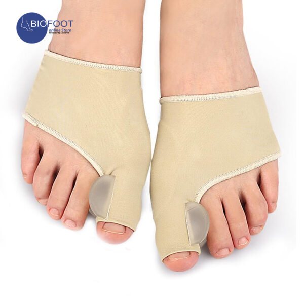 BIOFOOT Double Cushioning Bunion Protector & Corrector Sleeve with Silicone Gel Pads Toe Straightener for Hallux Valgus, Blisters, Crooked & Overlapping Toes | Pain Relief | 1 Pair