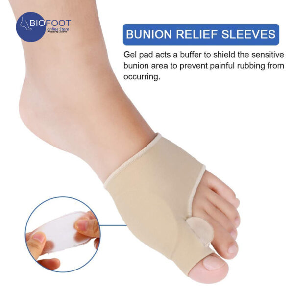 BIOFOOT Double Cushioning Bunion Protector & Corrector Sleeve with Silicone Gel Pads Toe Straightener for Hallux Valgus, Blisters, Crooked & Overlapping Toes | Pain Relief | 1 Pair - Image 4
