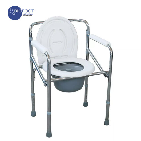 Euromed 894 Commode Chair without Wheel offers adjustable comfort for the elderly and disabled, perfect for washrooms and hospital use. Sturdy, safe, and easy to store