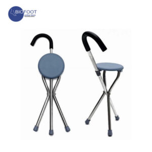 Euromed 943 Walking stick with Seat, Unisex for Senior and Elderly Adjustable Portable Folding Walking Stick Chair Seat Stool Iron Pipe Cane Stool Cane Chair Stool Trekking Pole for Travel Canes