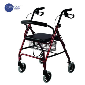Euromed 965LH Rollator for Elderly, Folding, Manual and Lockable Brakes, Aluminium, Light and Resistant, Rollator with 4 Wheels, Seat and Backrest