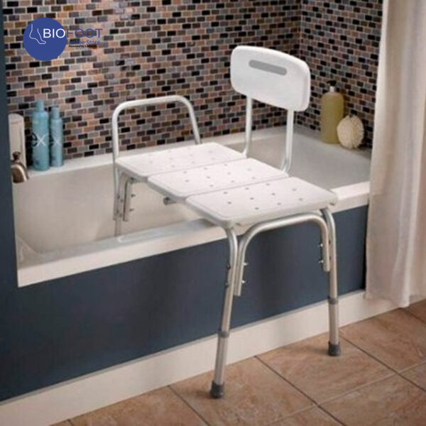 Euromed 799L Bath Bench Double Shower Chair Transfer Bench with Height Adjustable Legs - Convertible to Right or Left Hand Entry - Image 4