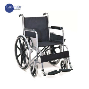 Euromed 809TB Wheelchair Stainless Steel Foldable Self-Propelled Wheelchairs with Fixed Foot Pedal/Armrest Suitable for the Elderly/Child/Disabled