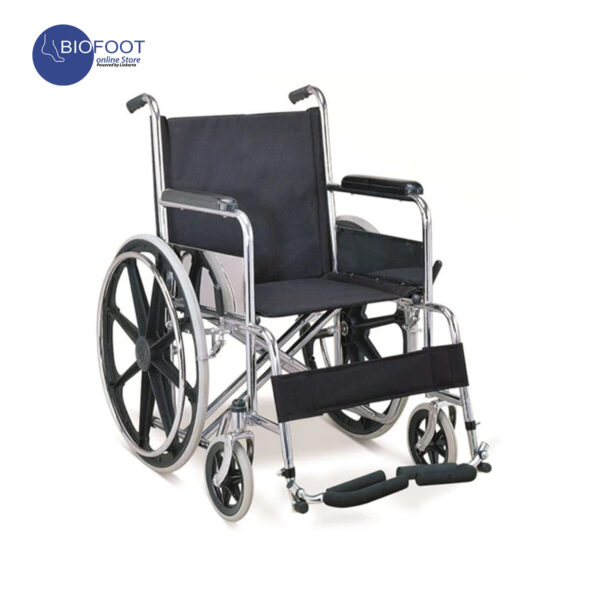 Euromed 809TB Wheelchair Stainless Steel Foldable Self-Propelled Wheelchairs with Fixed Foot Pedal/Armrest Suitable for the Elderly/Child/Disabled