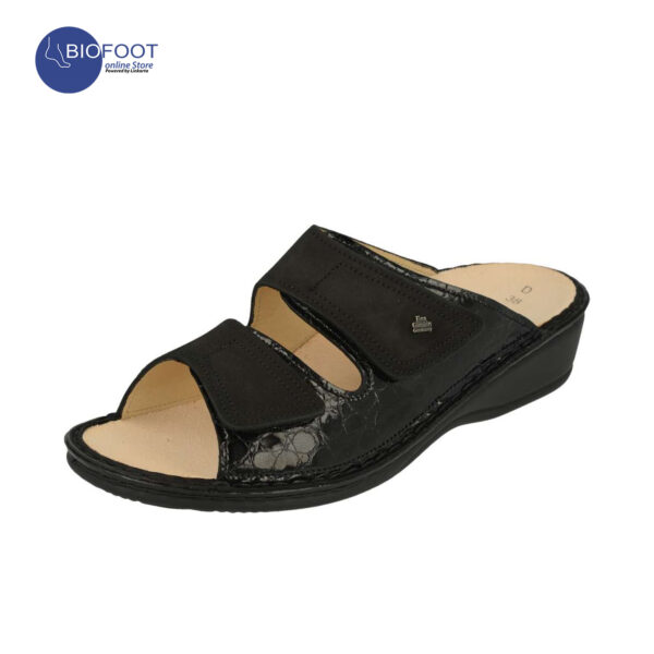 Finn Comfort Jamaika Frog / Buggy Black Sandal for Women