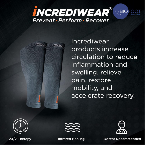 INCREDIWEAR Calf Sleeve Charcoal Pair - Image 5