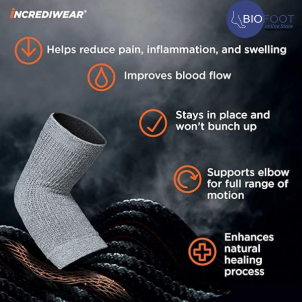 Incrediwear Elbow Sleeve Elbow Support, Joint Pain Relief, Inflammation Relief, and Circulation, Elbow Brace for Women and Men Gray - Image 4