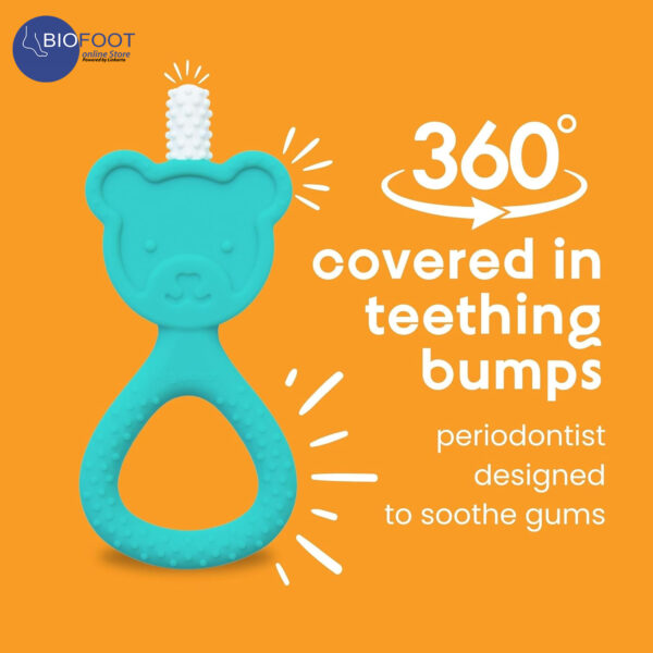 Oogibear 360 Teether Safe Teething Toys for Babies 3 Months and Older | Soft Bristle Teddy Bear Silicone Teether Super Soft - Image 4