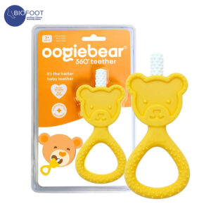 Oogibear 360 Teether Safe Teething Toys for Babies 3 Months and Older | Soft Bristle Teddy Bear Silicone Teether Super Soft