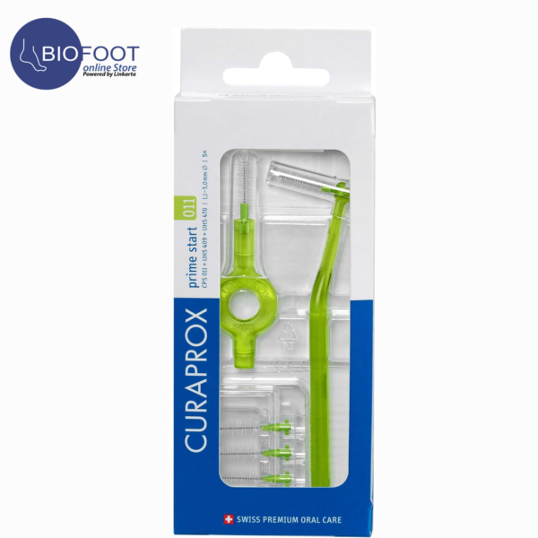 Curaprox Cps11 Prime Start Interdental Brushes - 5 Interdental Brushes Cps 11 Prime + 1 Holder Uhs 409 + 1 Holder Uhs 470