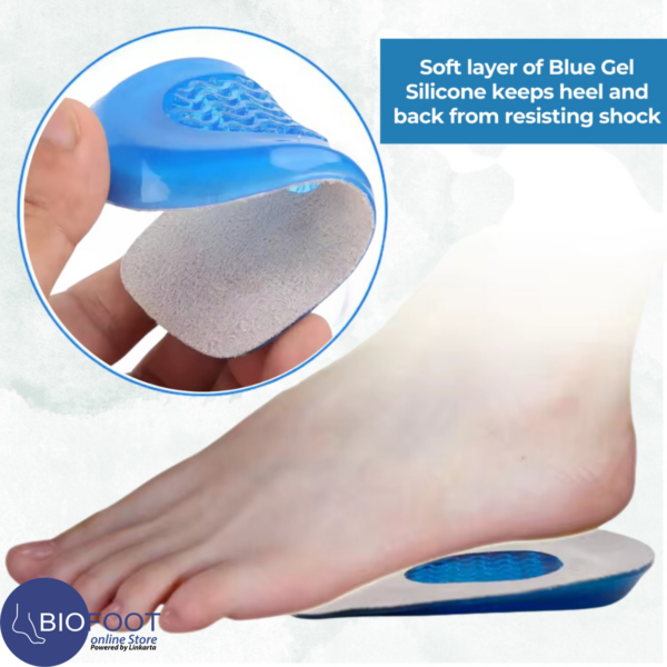 BIOFOOT Silicone Gel Heel Pain Pads - Soft Silicone Inserts with Anti-Slip Cover for Plantar Fasciitis, Pressure Relief, Immediate Bone Spur Relief, Foot Pain Support Insoles (2pcs) - Image 2