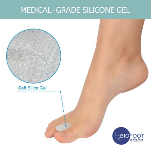 BIOFOOT Silicone Gel Toe Spacers - Effective Separator for Overlapping Toes, Pain Relief, Alignment Support for Crooked or Claw Toes - Unisex, 2-Pack for Comfort and Correction - Image 4