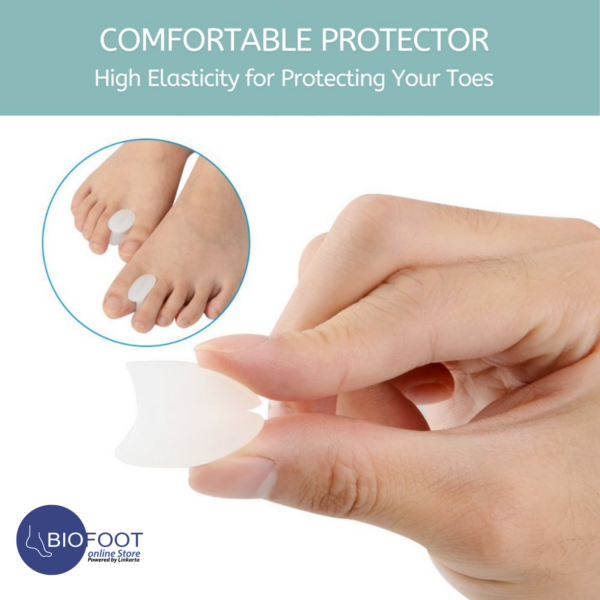 BIOFOOT Silicone Gel Toe Spacers - Effective Separator for Overlapping Toes, Pain Relief, Alignment Support for Crooked or Claw Toes - Unisex, 2-Pack for Comfort and Correction - Image 5