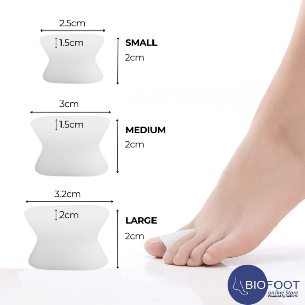 BIOFOOT Silicone Gel Toe Spacers - Effective Separator for Overlapping Toes, Pain Relief, Alignment Support for Crooked or Claw Toes - Unisex, 2-Pack for Comfort and Correction - Image 7