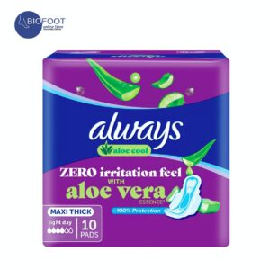 Always Aloe Cool Zero Irritation Feel with Aloe Vera Essence Maxi Thick 10pads with Wing