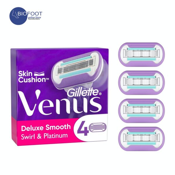 Gillette Venus Deluxe Smooth Swirl and Platinum 5 blades 4pcs - Image 2