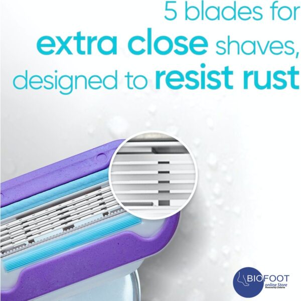 Gillette Venus Deluxe Smooth Swirl and Platinum 5 blades 4pcs - Image 3