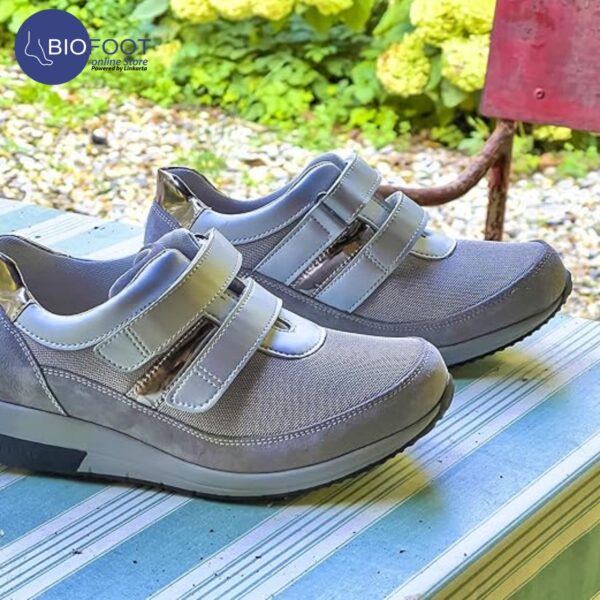 Podartis Adelle Velcro Grigio Ladies Shoes Grey SR713118 - Image 2
