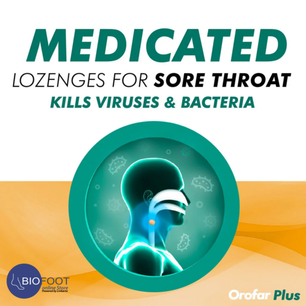 Orofar Plus Sore Throat Relief Honey & Lemon 24 Lozenges - Image 2