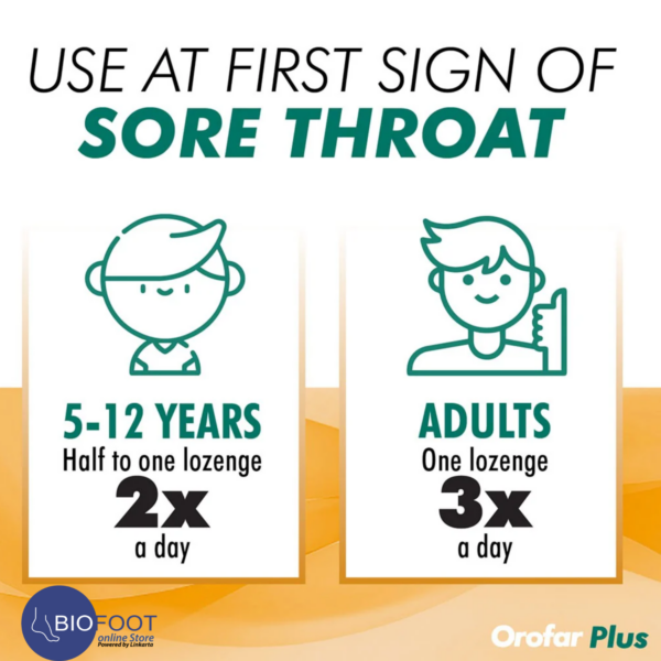 Orofar Plus Sore Throat Relief Honey & Lemon 24 Lozenges - Image 3