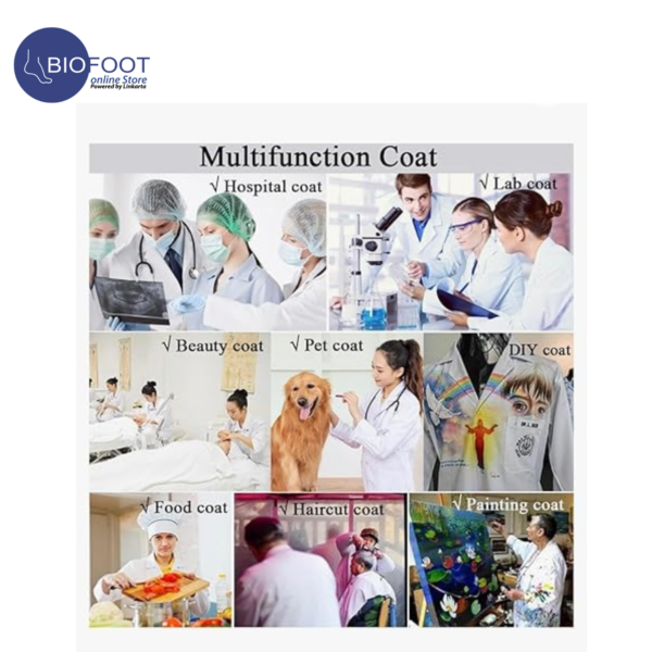 Euromed White Lab Coat Cotton Professional Men Scrubs Lab Coats White Long Sleeve Scrubs For Men and Women - Image 5