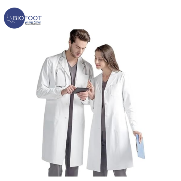 Euromed White Lab Coat Cotton Professional Men Scrubs Lab Coats White Long Sleeve Scrubs For Men and Women - Image 2