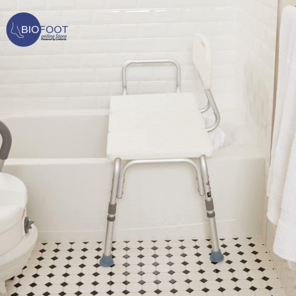 Euromed 799L Bath Bench Double Shower Chair Transfer Bench with Height Adjustable Legs - Convertible to Right or Left Hand Entry - Image 3